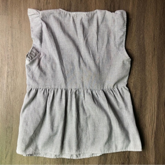 Savanna Jane Shirt Womens Size Small Striped Embroidered Top Boho Floral Aztec - Picture 3 of 8